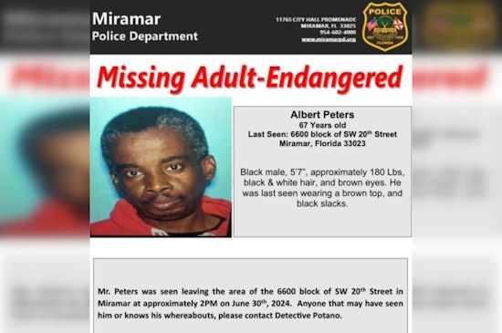 Miramar Police and Community Mobilize in Search for Missing Endangered 67-Year-Old Man