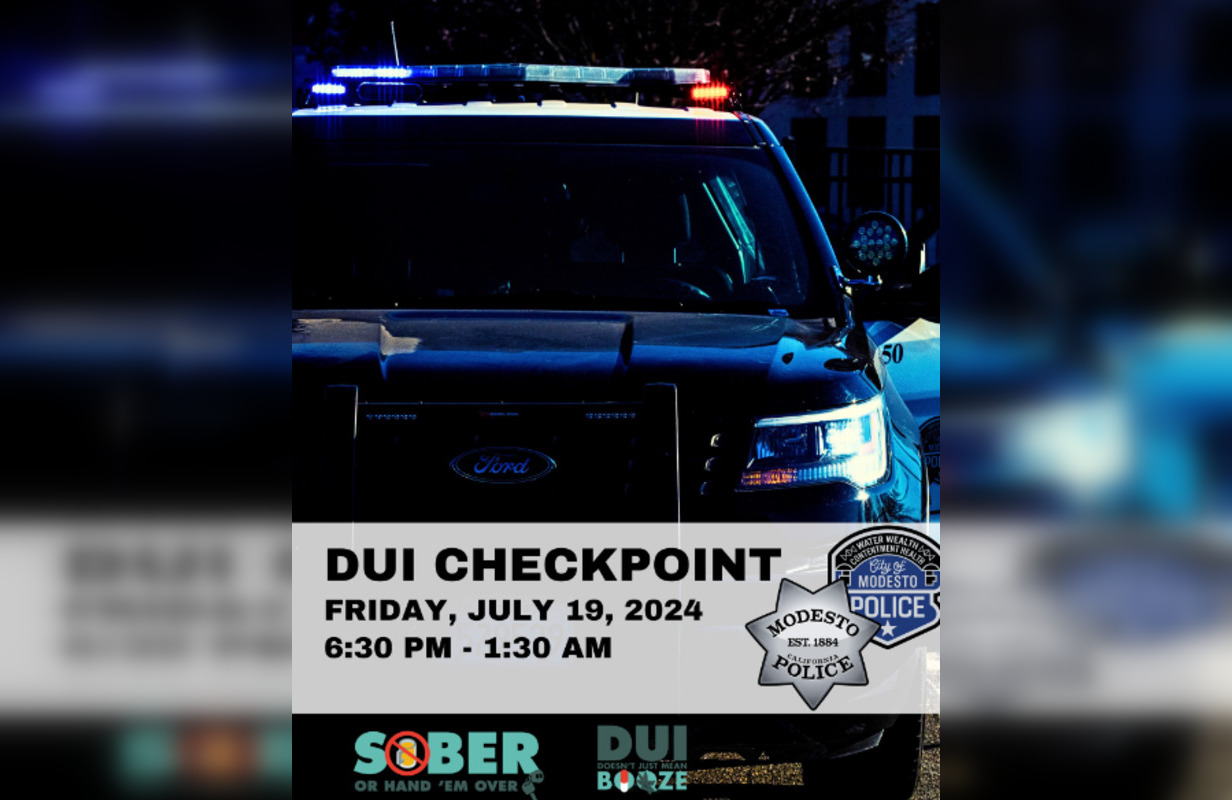 Modesto Police to Deploy DUI Checkpoint on July 19 to Tackle Impaired