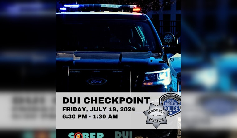Modesto Police to Deploy DUI Checkpoint on July 19 to Tackle Impaired Driving