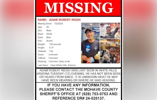 Mohave County Intensifies Search for Missing Man Adam Robert Reigh Amidst Challenging Conditions