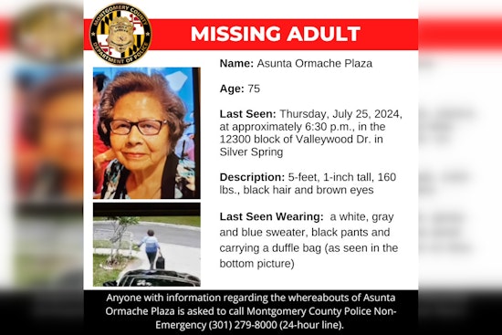Montgomery County Police Seek Community Aid in Locating Missing 75-Year-Old Asunta Ormache Plaza
