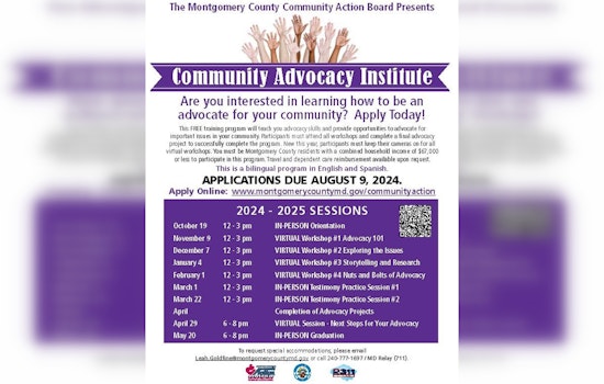 Montgomery County's Community Advocacy Institute Opens Enrollment for Residents to Influence Local Policy