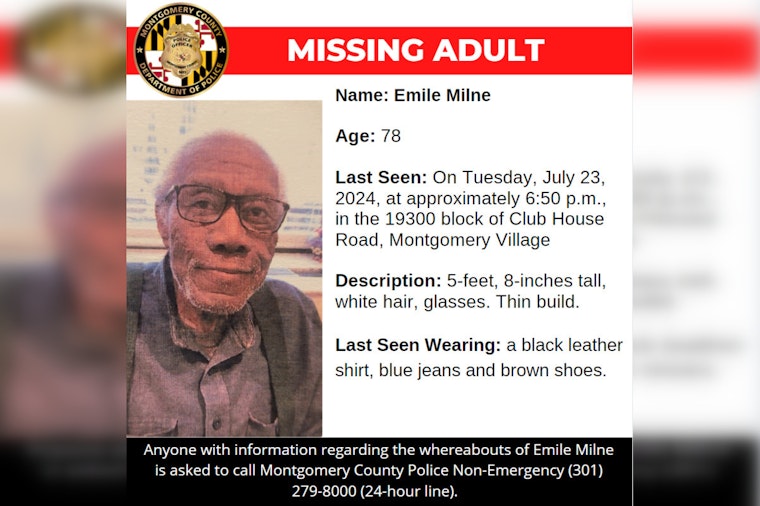 Montgomery Police Seek Public's Aid in Search for Missing 78-Year-Old from Montgomery Village