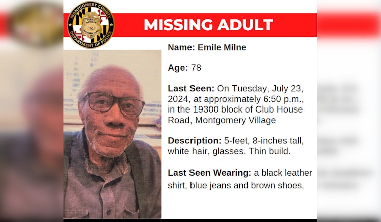 Montgomery Police Seek Public's Aid in Search for Missing 78-Year-Old from Montgomery Village