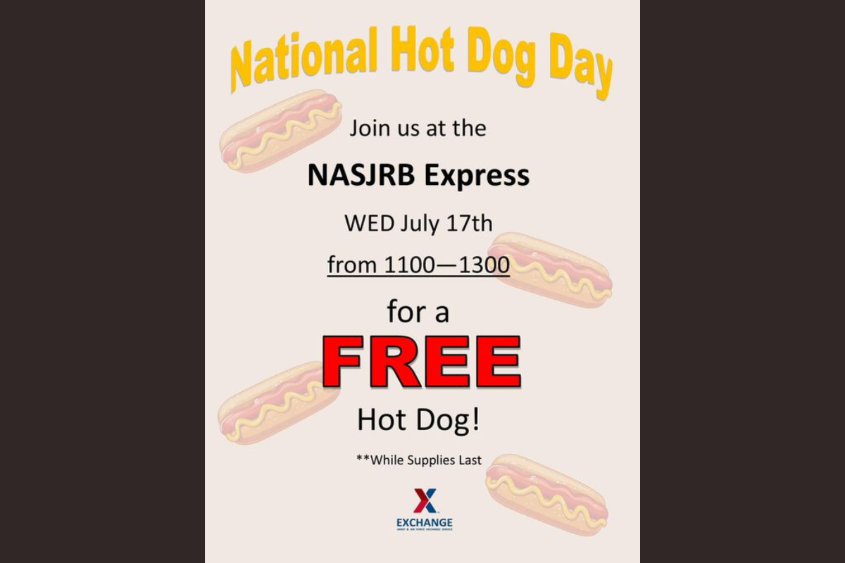 NAS JRB Fort Worth Exchange Celebrates National Hot Dog Day with Free