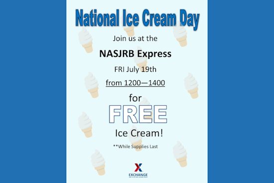 NAS JRB Fort Worth Exchange Serves Up Free Ice Cream to Beat the Heat on National Ice Cream Day