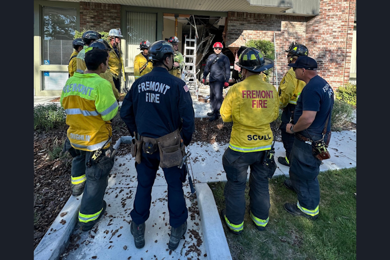 No Injuries Reported as Electric Vehicle Crashes into Fremont Real Estate Office on Mission Boulevard