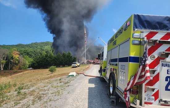 No Injuries Reported as Rural Metro Fire Battles Massive Blaze at Unique North Knox County Structure
