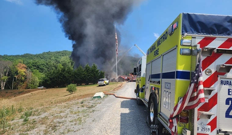 No Injuries Reported as Rural Metro Fire Battles Massive Blaze at Unique North Knox County Structure