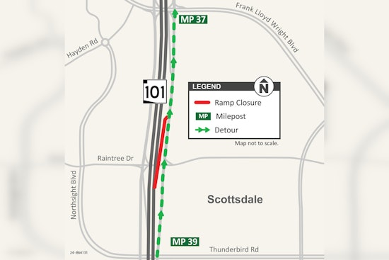North Scottsdale Commuters Alert, Loop 101 On-Ramp at Frank Lloyd Wright Blvd to Close for 60 Days