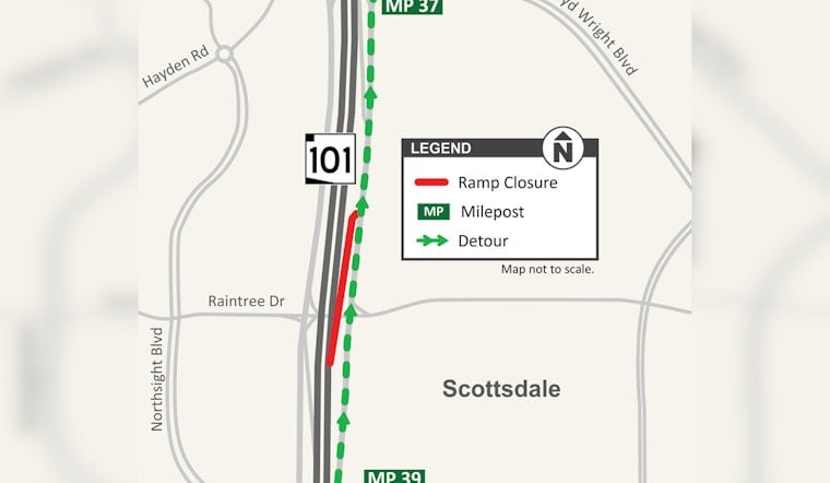 North Scottsdale Commuters Alert, Loop 101 On-Ramp at Frank Lloyd Wright Blvd to Close for 60 Days
