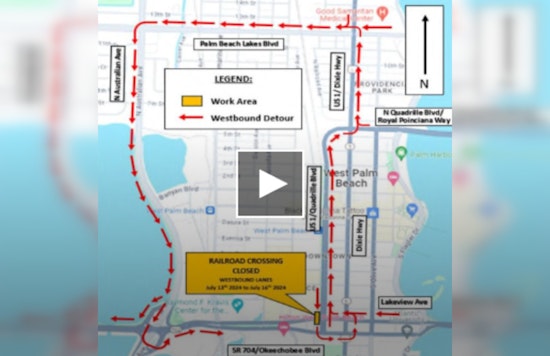Okeechobee Blvd Closure in West Palm Beach to Cause Weekend Detours, FDOT Announces Repair Work