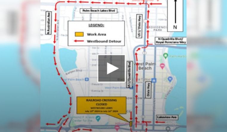 Okeechobee Blvd Closure in West Palm Beach to Cause Weekend Detours, FDOT Announces Repair Work