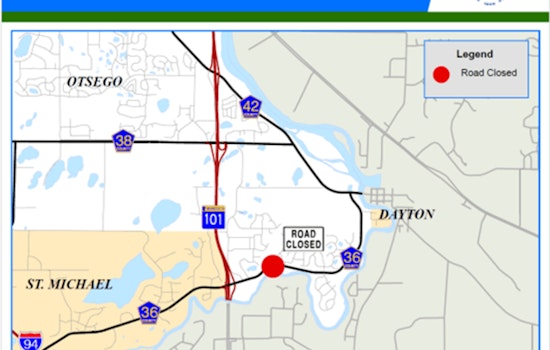 Otsego's CSAH 36 Closure Extended, Slope Repair Near Crow River Delays Commute