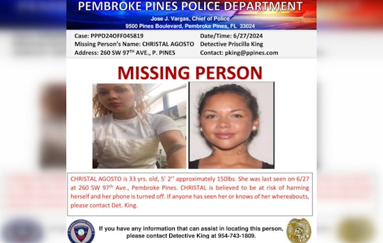 Pembroke Pines Police Seek Help in Search for Missing 33-Year-Old Woman Possibly at Risk