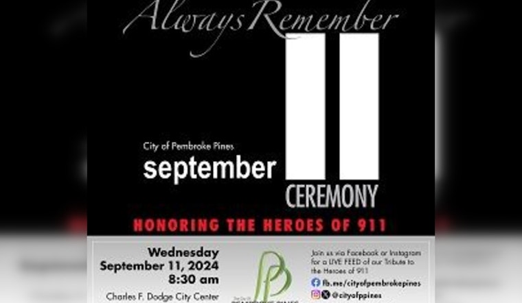 Pembroke Pines to Honor 9/11 Victims with Commemorative Ceremony on 23rd Anniversary