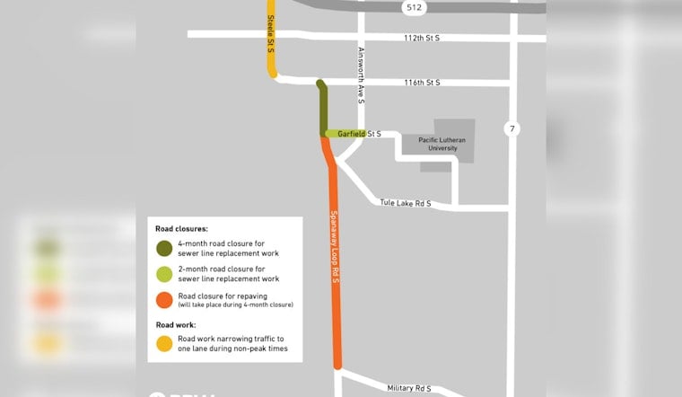 UPDATE: Pierce County Announces Upcoming Spanaway Loop Road Closures for Infrastructure Updates Delayed to Mid-August