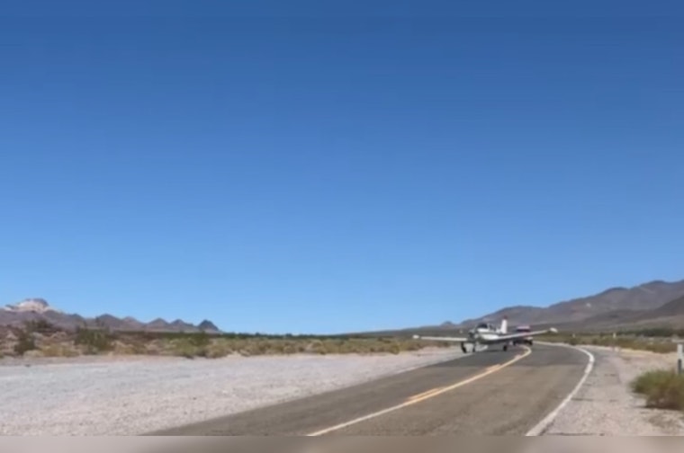 Plane from Pahrump Makes Emergency Landing on California Highway in Death Valley, No Injuries Reported