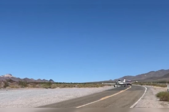 Plane from Pahrump Makes Emergency Landing on California Highway in Death Valley, No Injuries Reported