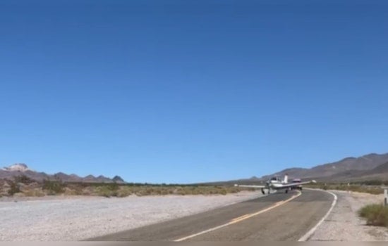 Plane from Pahrump Makes Emergency Landing on California Highway in Death Valley, No Injuries Reported