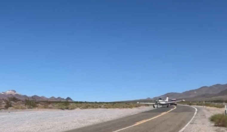 Plane from Pahrump Makes Emergency Landing on California Highway in Death Valley, No Injuries Reported
