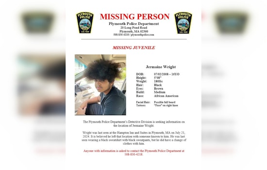 Plymouth Police Seek Public's Help in Locating Missing Teen Jermaine Wright Last Seen at Local Hampton Inn