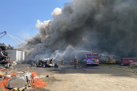 Portland Firefighters Quell Four-Alarm Blaze at Radius Recycling Plant, Air Quality Concerns Linger for North Portland Residents