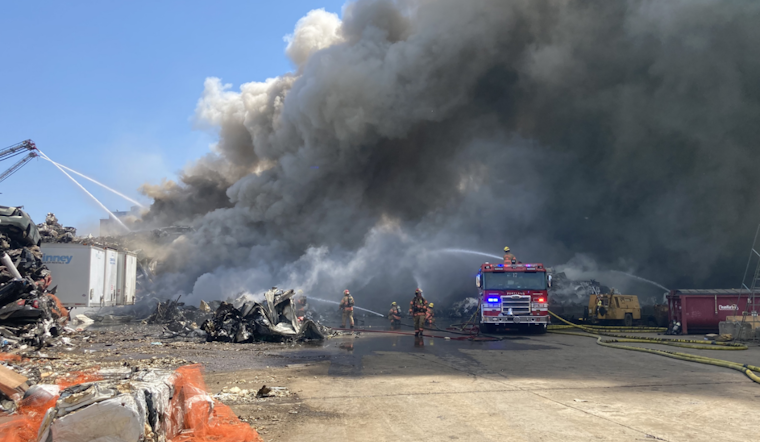 Portland Firefighters Quell Four-Alarm Blaze at Radius Recycling Plant, Air Quality Concerns Linger for North Portland Residents