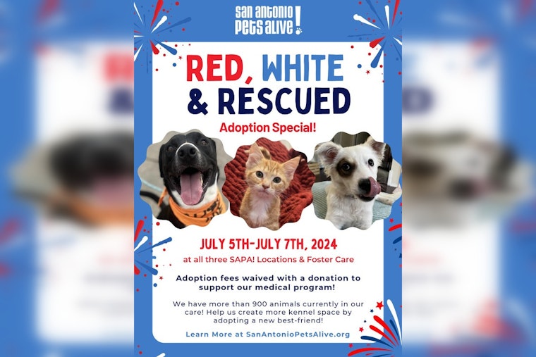 'Red, White, & Rescued' Event in San Antonio Offers Fee-Waived Pet Adoptions for Independence Day