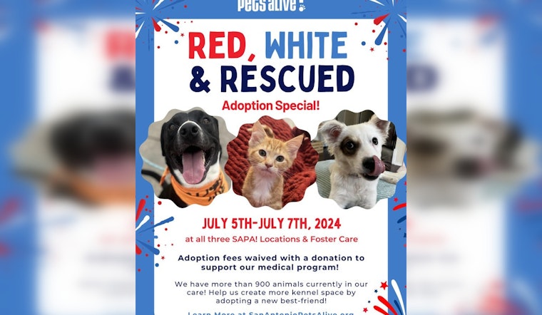 'Red, White, & Rescued' Event in San Antonio Offers Fee-Waived Pet Adoptions for Independence Day
