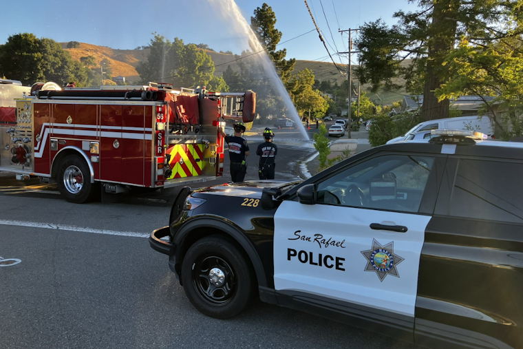 San Rafael Water Main Break Causes Road Closure and Detours on Las Raposas Road