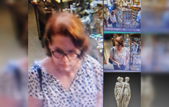 Seal Beach Police Seek Public's Help to Identify Woman Suspected of Stealing Antique Statue