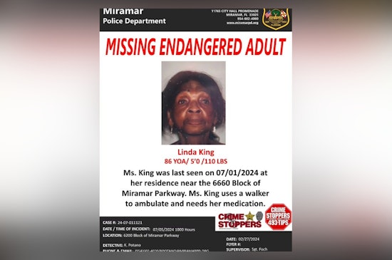 Search Intensifies for Missing 86-Year-Old Linda King in Miramar as Police Urge Public to Help Find Endangered Senior