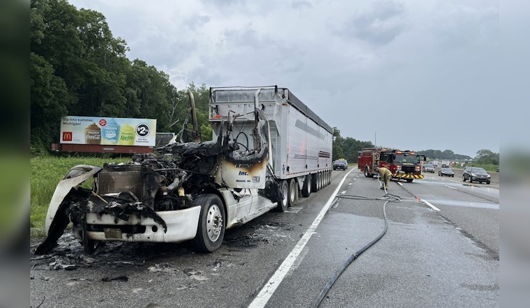 Semi-Truck Fire on I-96 Near Brighton Causes Major Delays and Lane Closures