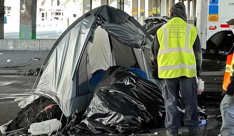SFPD to Homeless Man: Mayor Breed, Gov. Newsom Say "No More Encampments" as Workers Take His Tent, in SF Standard Video