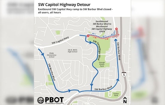 SW Capitol Highway Ramp to SW Barbur Boulevard in Portland Set for Six-Week Closure for Urgent Repairs