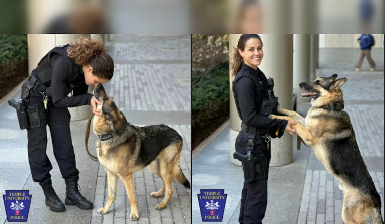 Temple University Police K9 Chandler Remembered for Service After Passing Away