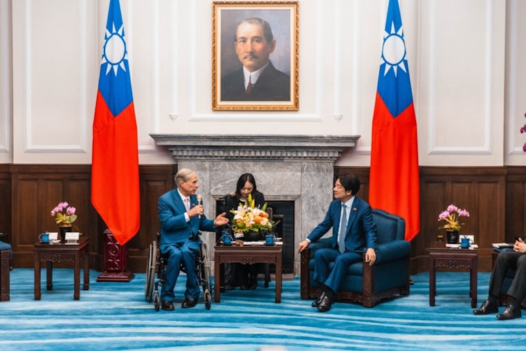 Texas Governor Greg Abbott Initiates Economic Partnership Talks in Taipei, Stresses Stronger Ties with Taiwan