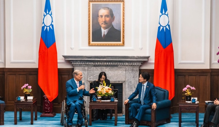 Texas Governor Greg Abbott Initiates Economic Partnership Talks in Taipei, Stresses Stronger Ties with Taiwan