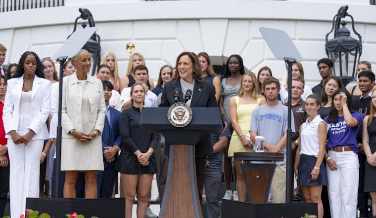 Texas Longhorns Celebrate National Titles with White House Visit, Vice President Harris Applauds Their Achievements