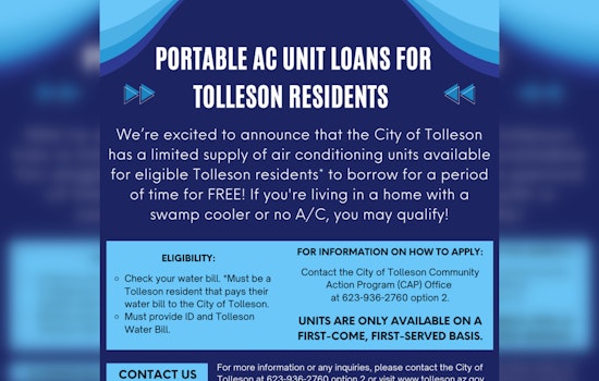 Tolleson Initiates Free Portable A/C Lending Program to Combat Soaring Temperatures