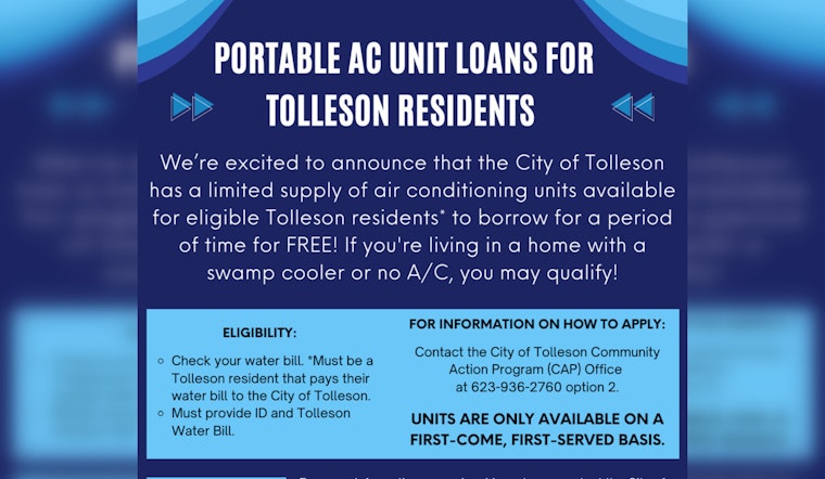 Tolleson Initiates Free Portable A/C Lending Program to Combat Soaring Temperatures