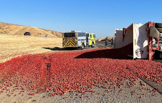 Tomato Overturn on I-5 Causes Traffic Snarl in Stanislaus County, Road Now Clear