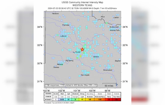 Triple Tremors Strike West Texas Near Hermleigh, 4.9 Magnitude Quake Felt 250 Miles to Dallas