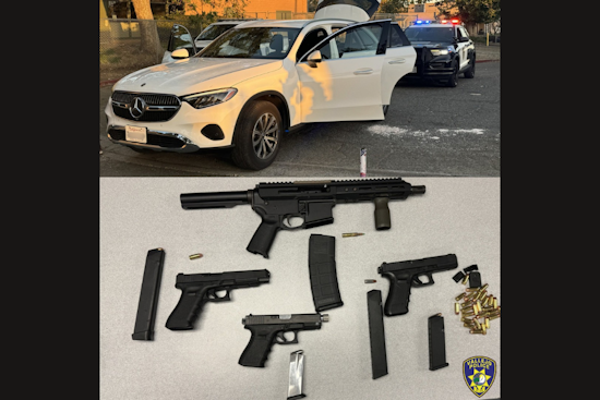 Vallejo Police Apprehend Four Suspects with Illegal Firearms after Vallejo High-Speed Chase