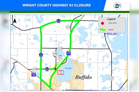 Wright County Announces Construction of New Roundabout, Detours Starting August 5 on County Highway 83