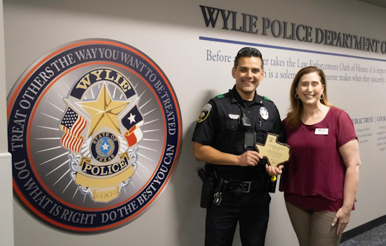 Wylie Police Department Celebrates Officer Cantu's MADD Award for Dedication to Combating Drunk Driving
