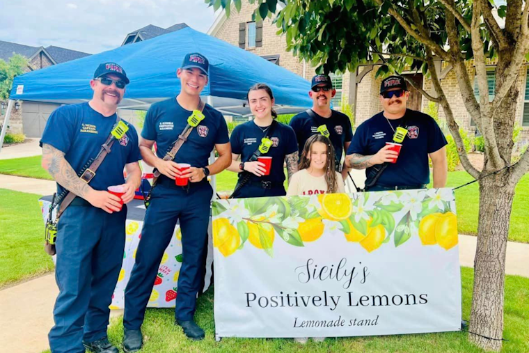 Young Entrepreneur Sicily Raises Record Funds for Denton County Firefighters with "Positively Lemons" Lemonade Stand