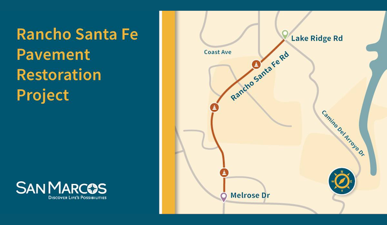 San Marcos Commuters Alert: Street Improvements on Rancho Santa Fe Road May Cause Delays