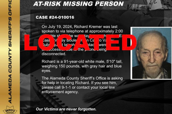 Alameda County Breathes Sigh of Relief as Missing 91-Year-Old Richard Kremer is Found